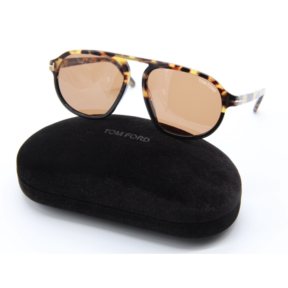 NEW TOM FORD HARRISON TF755 56E AVIATOR SUNGLASSES TOM FORD TF755/S BROWN - Picture 2 of 10